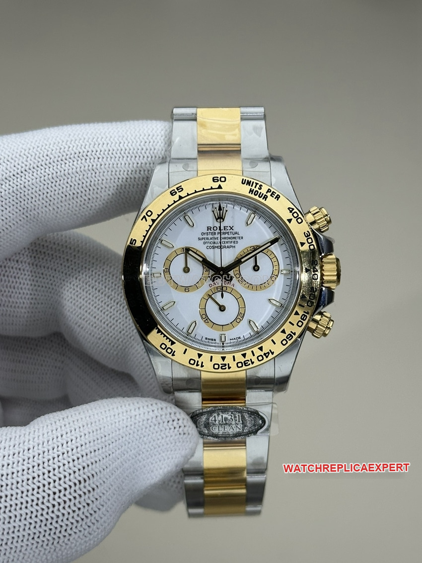 Saubere Rolex Daytona 126503 Super A Super Clone Herrenuhr mit weißem Zifferblatt und 4131-Uhrwerk