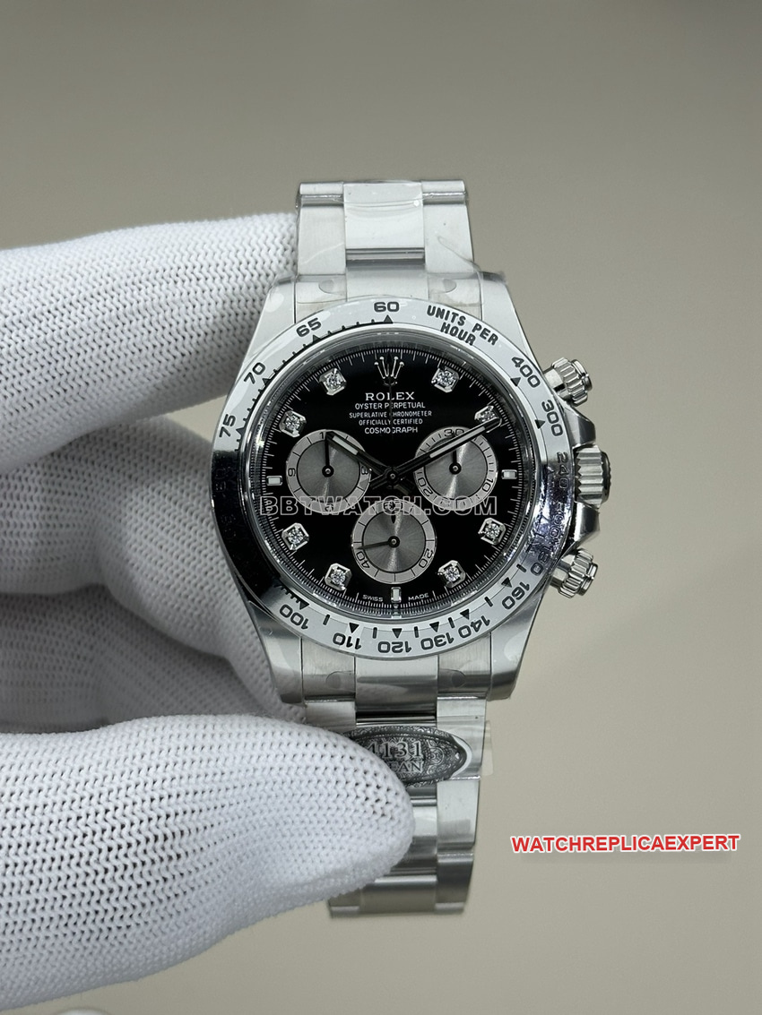 Usine propre Rolex Daytona top 1: 1 imitation plaque noire ceinture en acier mécanique modèle 116509
