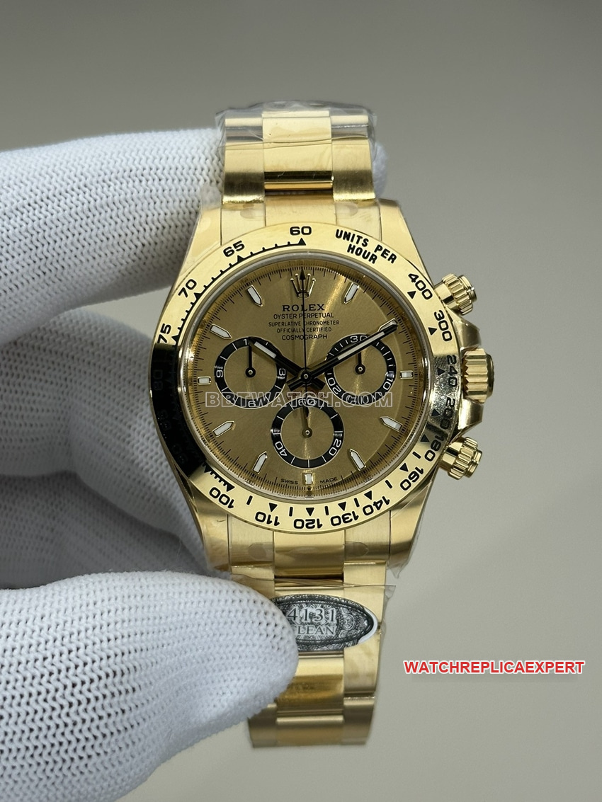 Sauberes Rolex Daytona 126508 Top Collect40 mm Goldzifferblatt 4131 Uhrwerk