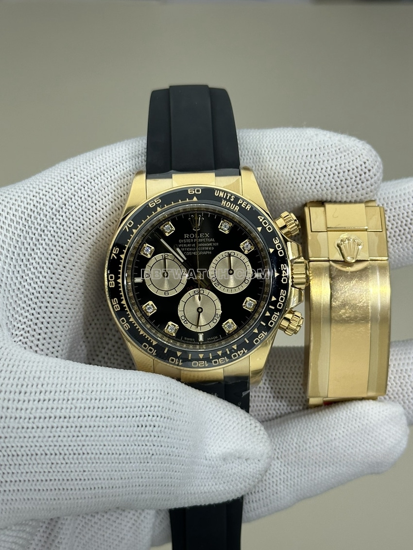 Rolex Daytona 126518 Clean Golden Gummi 4131 Movimiento 1:1 Super A Imitación