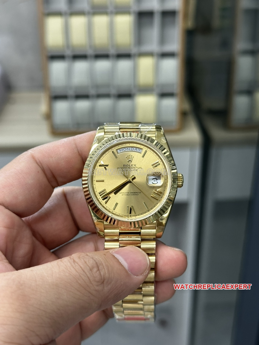 Rolex GM Factory Day-Date Super A Super Clone 18 Karat Gelbgold Zifferblatt mechanische Uhr M228238-0006