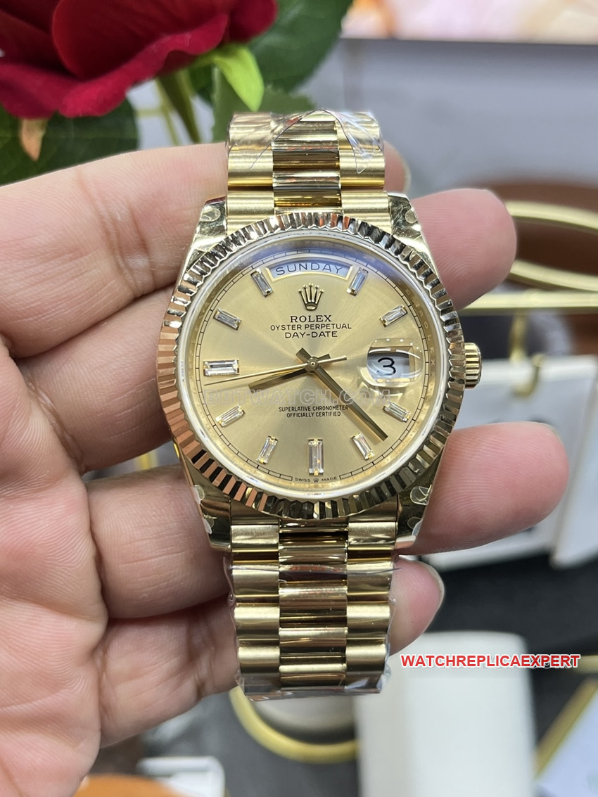GM Factory Rolex Day-Date M228238-0005 Reloj Mecánico Réplica 1:1 de Alta Calidad con Esfera Champán y Movimiento 2836