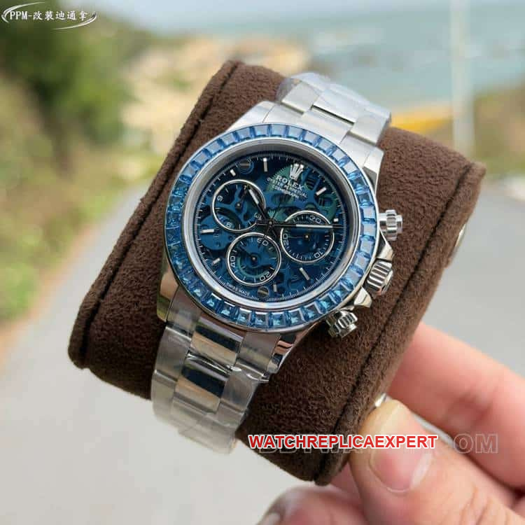 Rolex PPM Factory Top-Quality Replica Rolex Daytona Skeleton Dial Diamond Bezel Mechanical Steel Strap