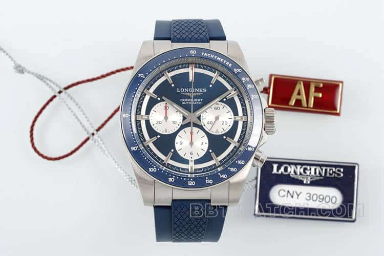 AF Longines Conquest Top 1:1 Replica Blue Dial Mechanical Rubber Model L3.835.4.91.2