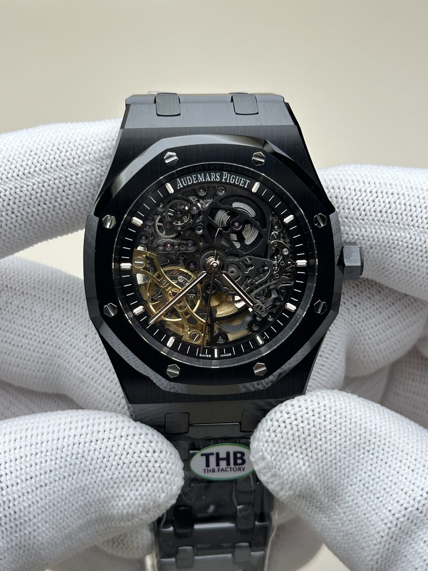Audemars Piguet Royal Oak 15416 1:1 Super A Super Clone Black Ceramic Skeleton Dial Mechanical Steel Strap