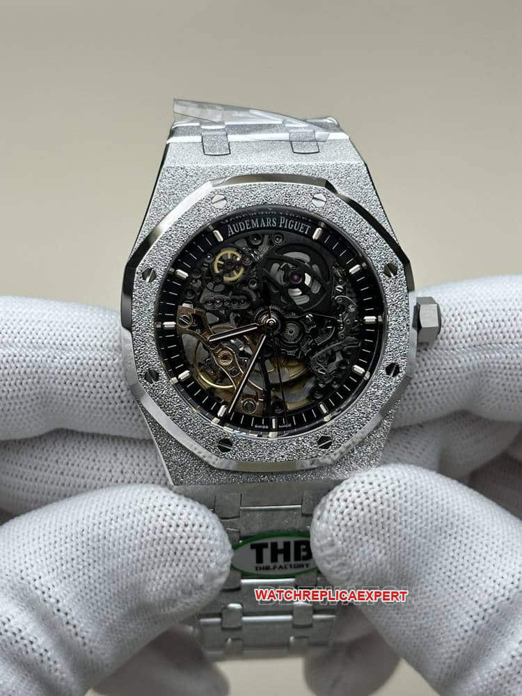 Audemars Piguet Royal Oak 15407 1:1 Super A Fine Imitation Dark Gray Skeleton Dial Mechanical Steel Bracelet Watch