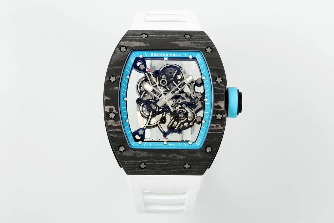 APS Richard Mille RM055 top one-to-one imitation carbon fiber case mechanical white rubber models