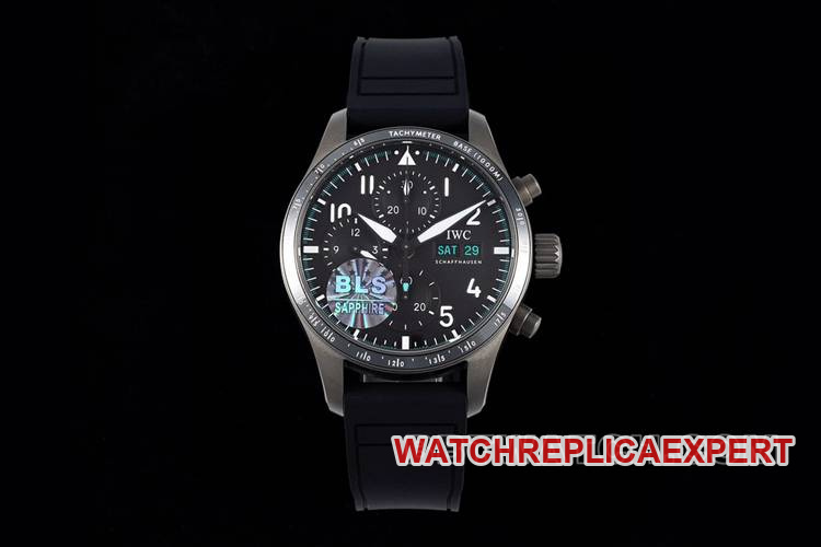 IWC Pilot IW388306 BLS Top One-to-One Precision Imitation Black Dial Chronograph Mechanical Rubber Model
