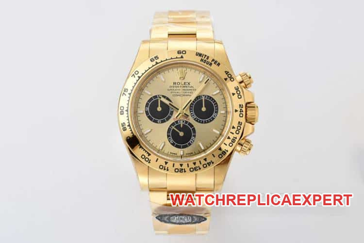 Rolex Daytona Super A Clean Super Clone Gold Dial 4131 Mechanical Movement Steel Strap 126508