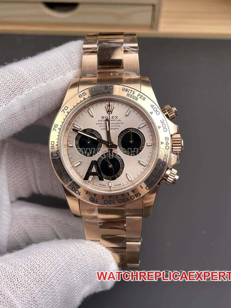 Rolex VS Daytona Top Réplica 126505 Ouro Rosa com Placa de Ouro Movimento Mecânico 4131