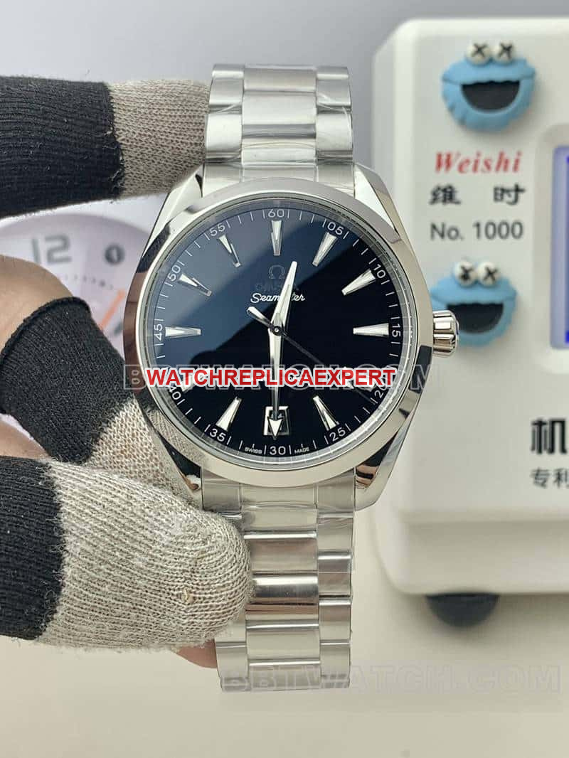 Omega VS Seamaster Super Un súper clon Reloj mecánico con esfera negra de 150 metros 220.10.41