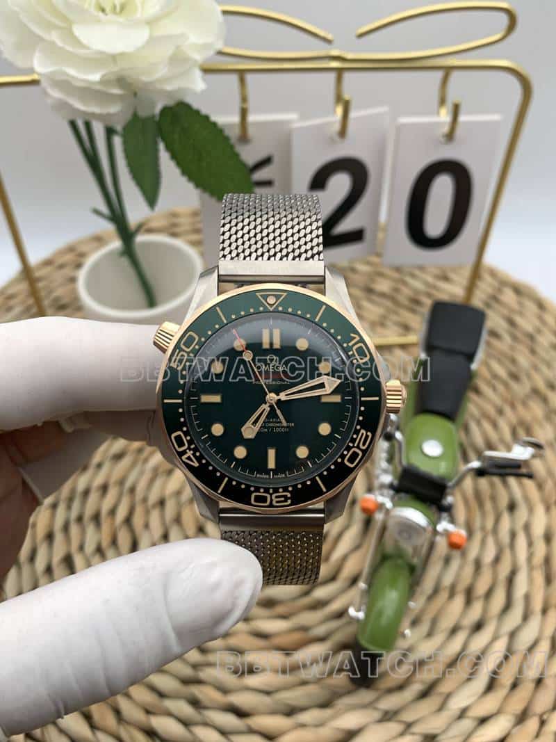 Omega VS Seamaster 210.90.42 Top 1:1 Súper Clon Esfera Verde Titanio 300M Reloj Mecánico