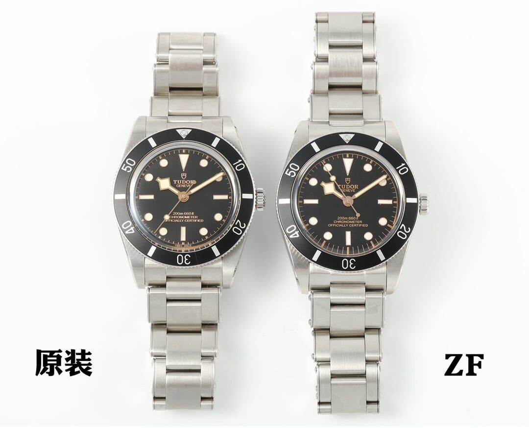 ZF Factory M79000N Tudor Black Bay: réplica autêntica versus réplica de primeira linha com análise de acabamento delicado polido