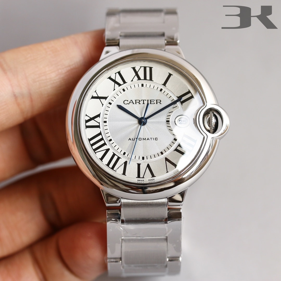 Cartier 3K factory guilloché dial blue balloon silver white disk authentic versus replica analysis