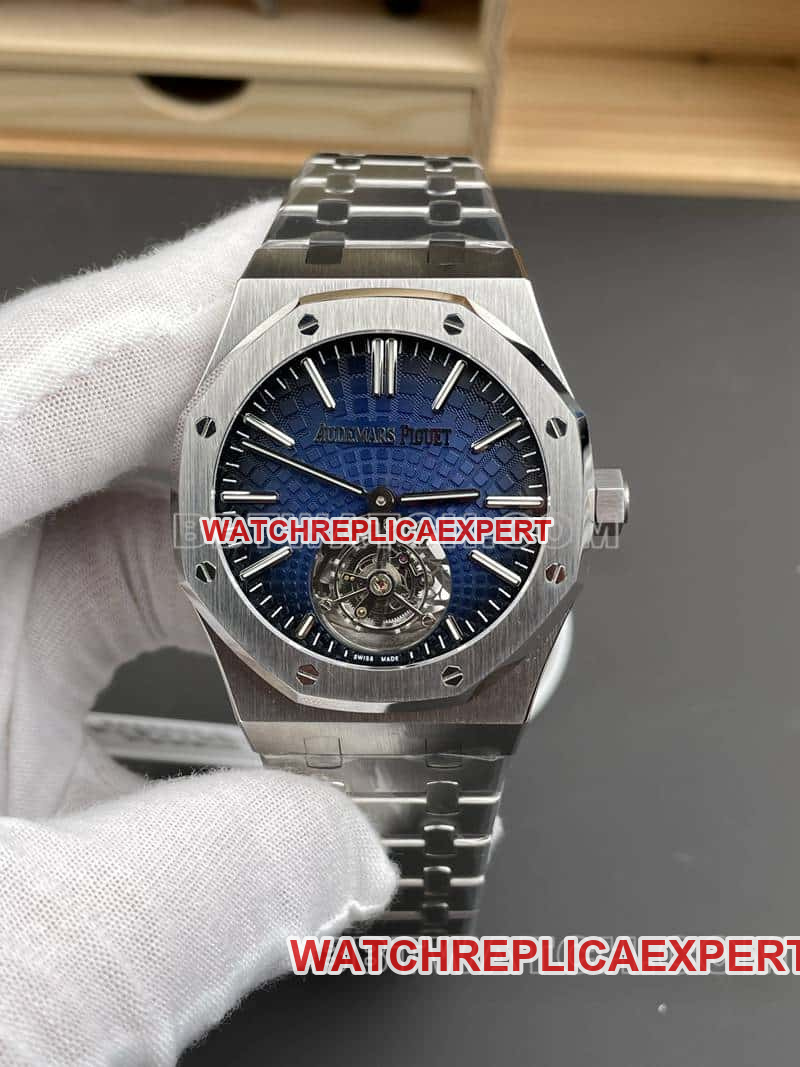 BBS Factory Audemars Piguet Royal Oak One-to-One Top Replica Smokey Blue Dial Tourbillon Mechanical Watch 26530