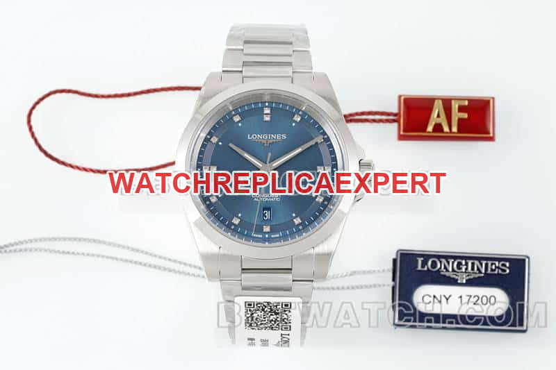 AF factory Longines Conquest Top 1:1 Super Clone Blue Dial Mechanical Watch L3.430.4.97.6 34mm