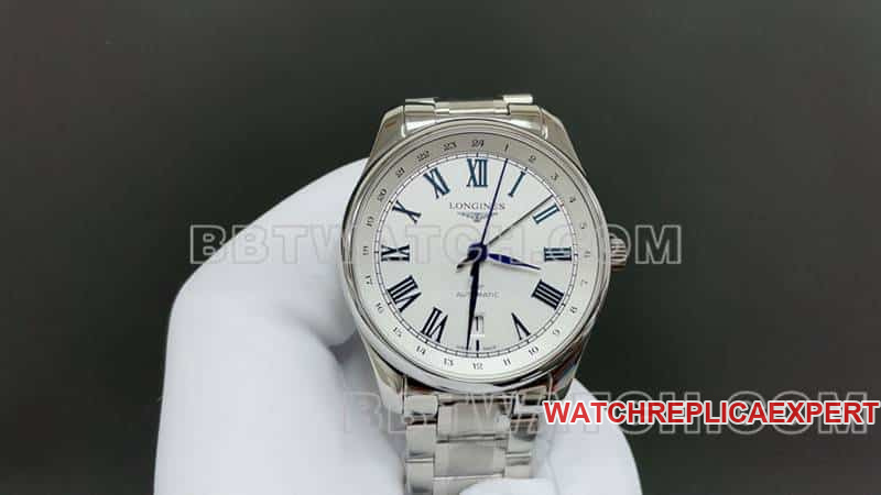 TW Factory Longines Watchmaking Tradition Top Collectsilbernes Zifferblatt, blaue Stundenmarkierungen, 40 mm mechanische Modelle mit Stahlarmband