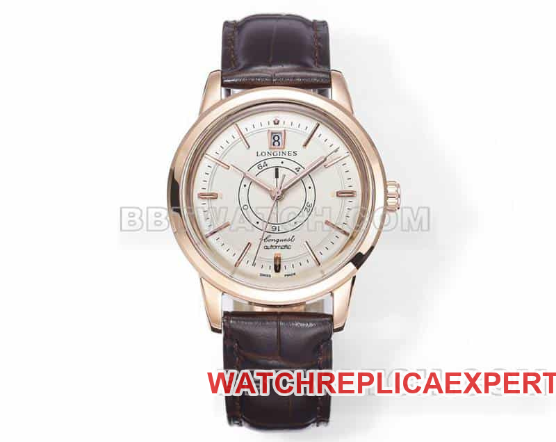 AD Factory Longines Classic CollectGuilloché Dial Top-Tier Original Factory High-Quality Mechanical Rose Gold Leather Strap Model