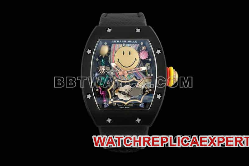 Richard Mille RM 88 Tourbillon Automatic Smiley Top 1:1 Fine Imitation Skeleton Dial Casual Style Men's Replica