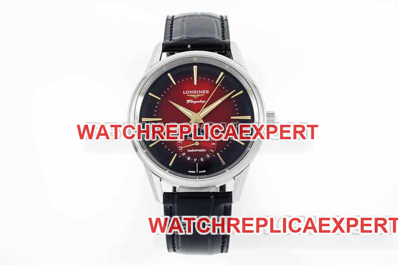 APS Factory Longines Classic Replica One-to-One Top Quality Red Dial Moon Phase Mechanical Belt Model