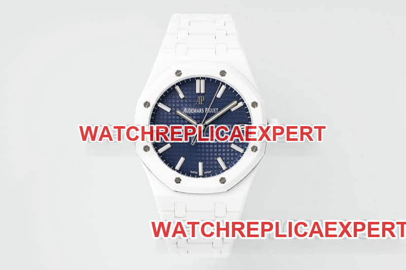 Audemars Piguet Royal Oak APS Factory 15500 Blue Dial White Ceramic Mechanical Watch Top Replica