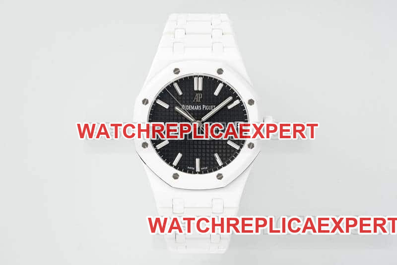 Audemars Piguet APS Factory Royal Oak 15500 1:1 Super A super clone Black Dial White Ceramic Mechanical Watch