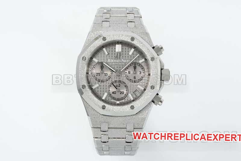 APS Factory Audemars Piguet Royal Oak Gray Dial Chronograph Frosted Gold Mechanical Watch 26240