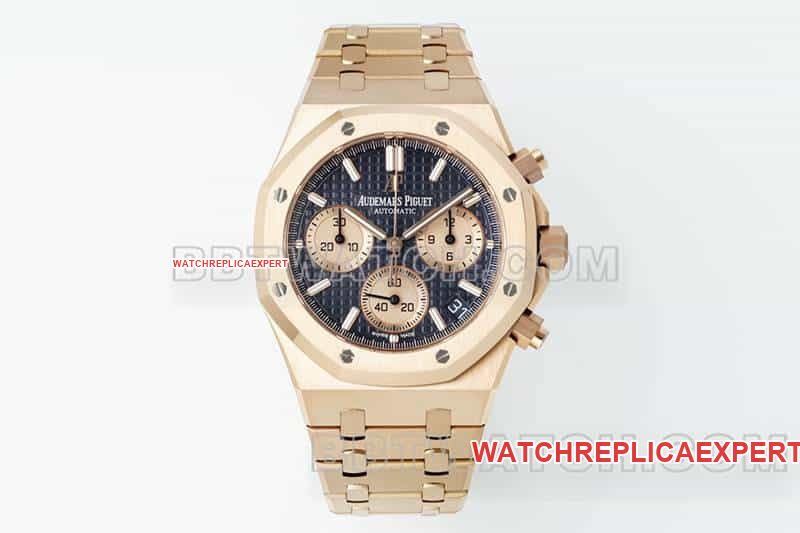 Audemars Piguet APS Factory Royal Oak 26240 Cadran Bleu Chronographe Or Rose 18k Montre Mécanique
