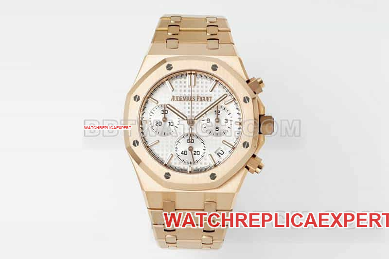 Audemars Piguet APS Factory Royal Oak 1:1 Top Replica White Dial Rose Gold Mechanical Watch 26240