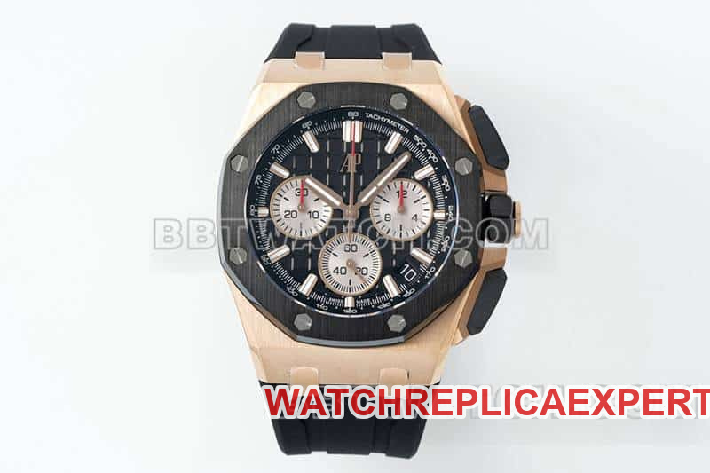 Audemars Piguet APS Factory Royal Oak Offshore 26420 Super Clone Replica Cadran Noir Or Rose 18k Montre Mécanique