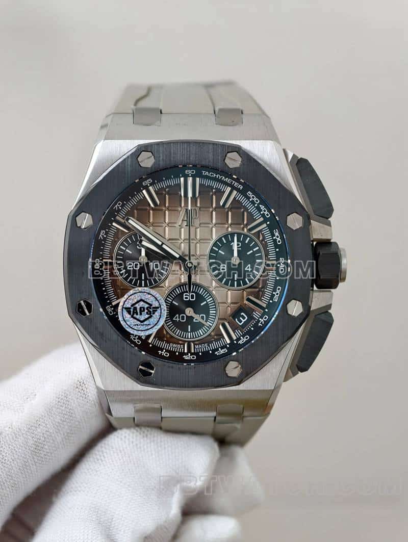 Audemars Piguet APS Factory Royal Oak Offshore 1:1 Super A Replica Mechanical Watch with Smoked Light Brown Dial, Model 26420