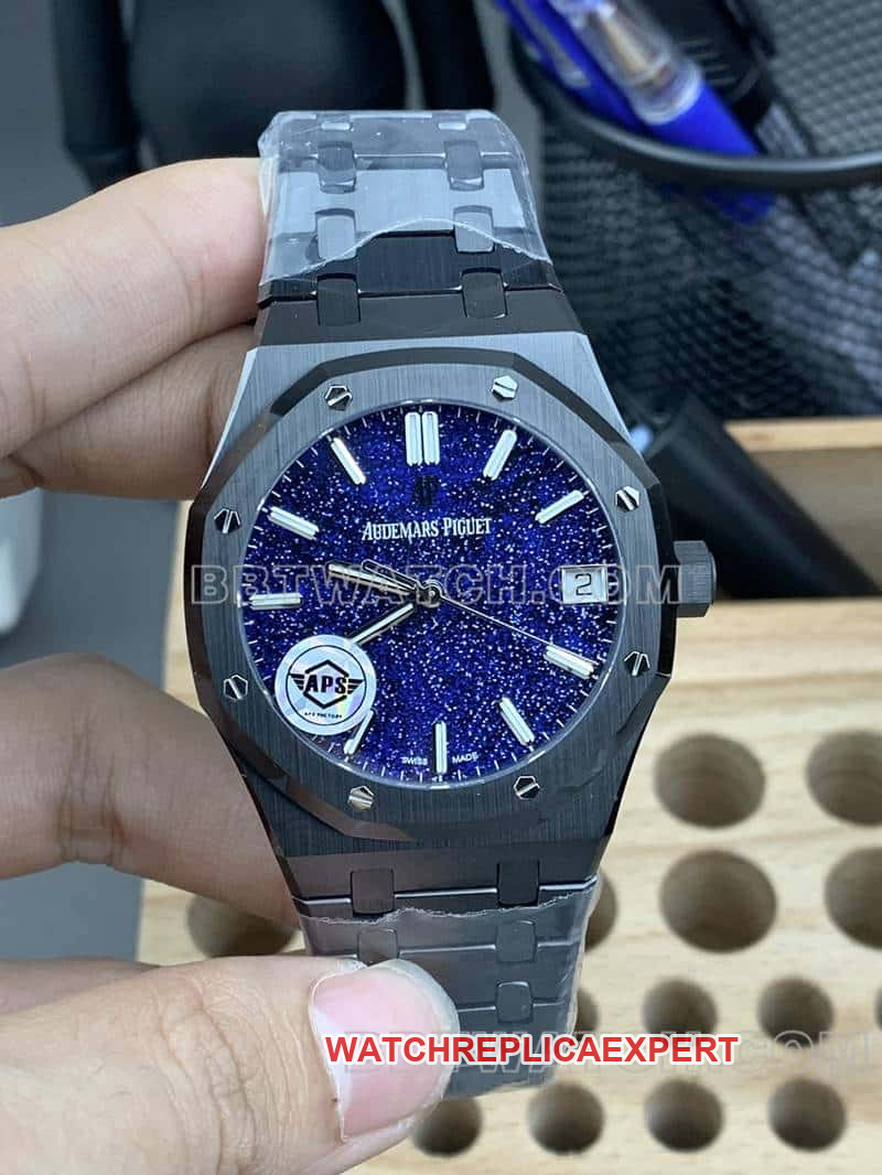 APS Factory Audemars Piguet Royal Oak 15500 1:1 Top Replica Starry Sky Dial Black Ceramic Mechanical Watch
