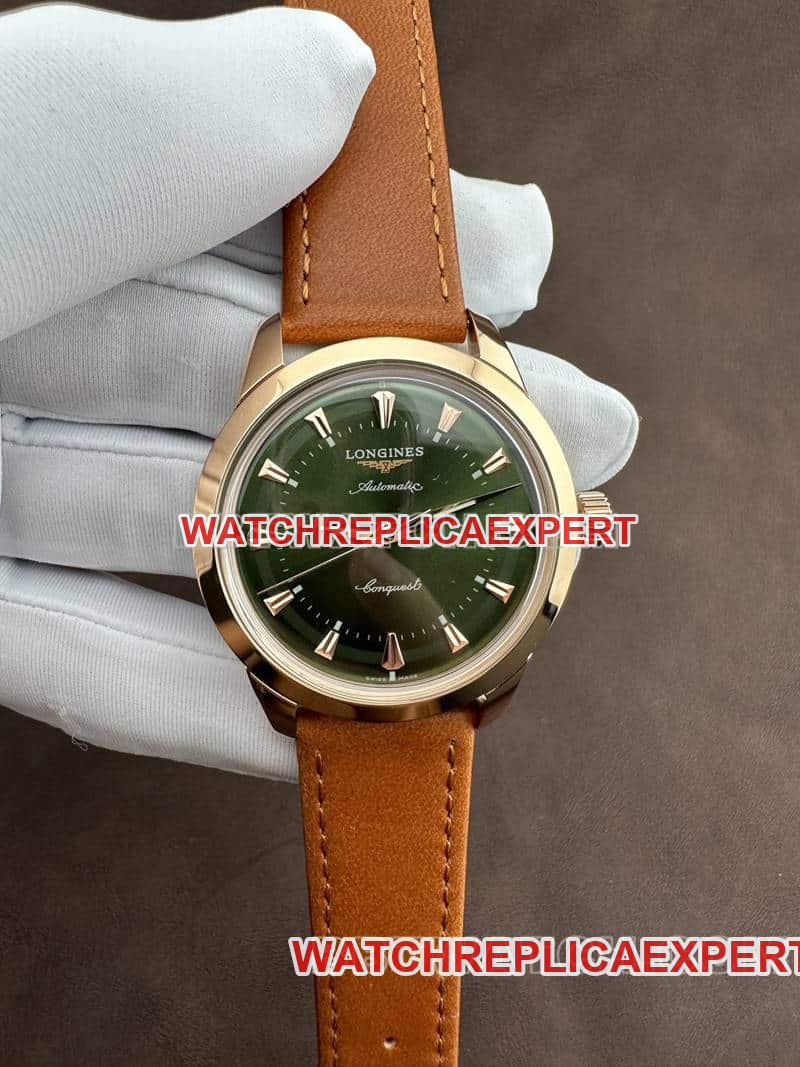 AF Factory Longines Conquest One-to-One Super A Super Clone Green Dial Rose Gold Mechanical Watch Model
