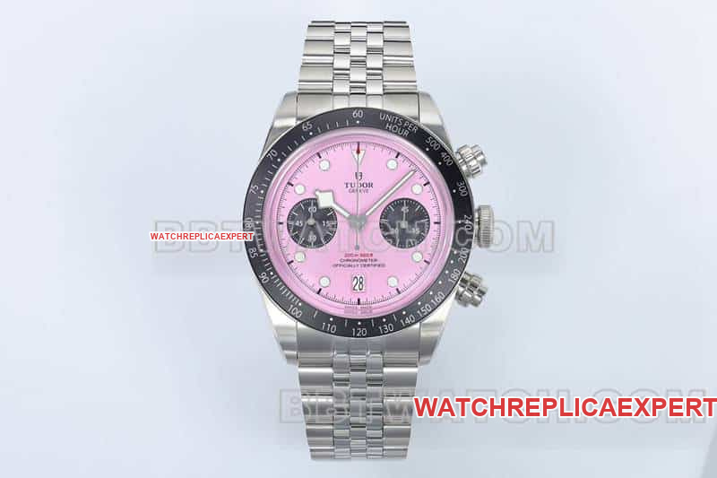 ZF Tudor Black Bay Chrono 79360N Pink Dial Mechanical Steel Bracelet Super Clone Watch