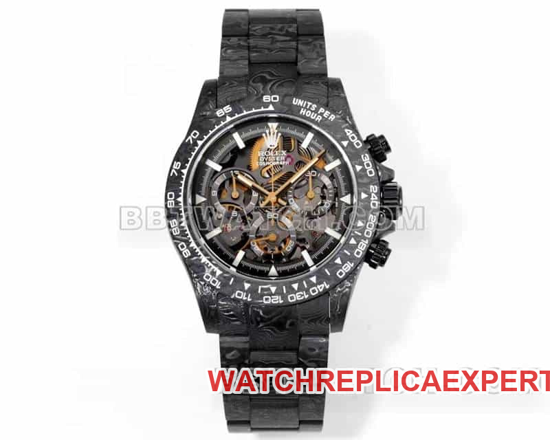Rolex TW Factory Daytona Top One-to-One Imitation Carbon Fiber Skeleton Dial Mechanical Black Steel Bracelet Model