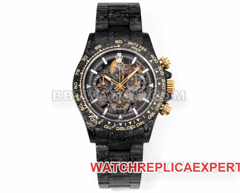 Rolex Ditonne TW Factory 2025 TWDaytona Skeleton Dial Original Factory Super Clone Carbon Fiber Top-Tier mechanische Uhr mit schwarzem Stahlgürtel