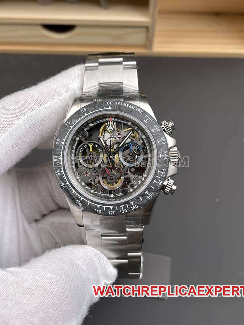 ADG Factory Rolex Daytona 1:1 Super-A Replica Skeleton Dial Carbon Fibre Mechanical Watch