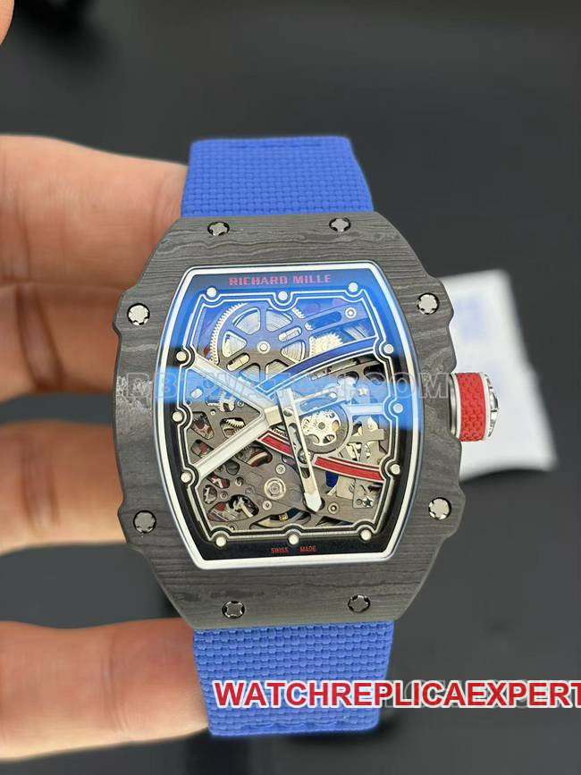 Men’s RM67-02 Richard Mille Top-Tier Replica Watch Hollow Plate Black Shell Mechanical