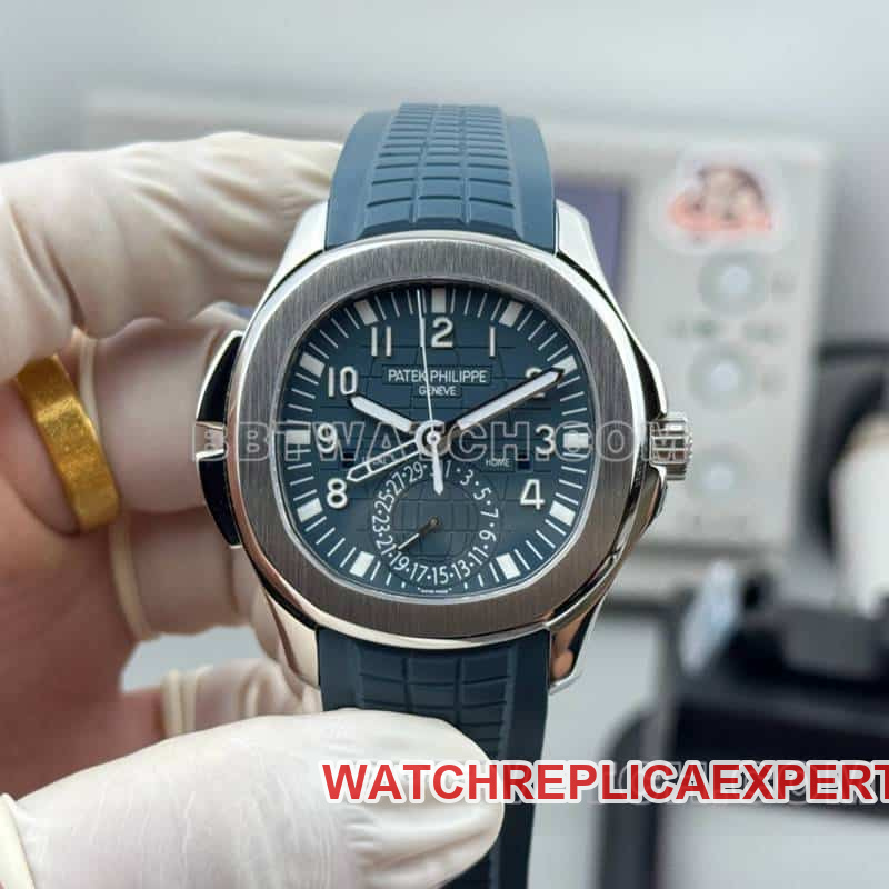Patek Philippe Aquanaut Ultra A Super Clone Gray Blue Dial Grenade Dual Time Zone Mechanical 5164 PP Factory