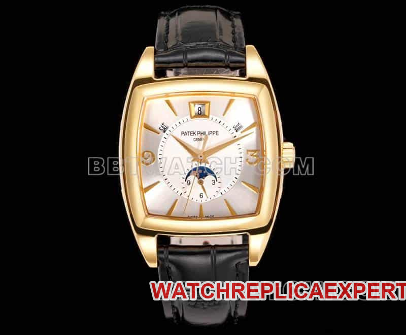 Patek Philippe Komplikationen TW Factory Original Factory hochwertige Replik 5135 Silber-Weißes Zifferblatt 18 Karat Gelbgold mechanische Uhr
