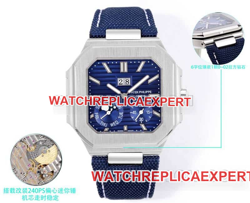 3K Factory Patek Philippe Cubitus 1:1 Super Clone Blue Dial Mechanical 5822