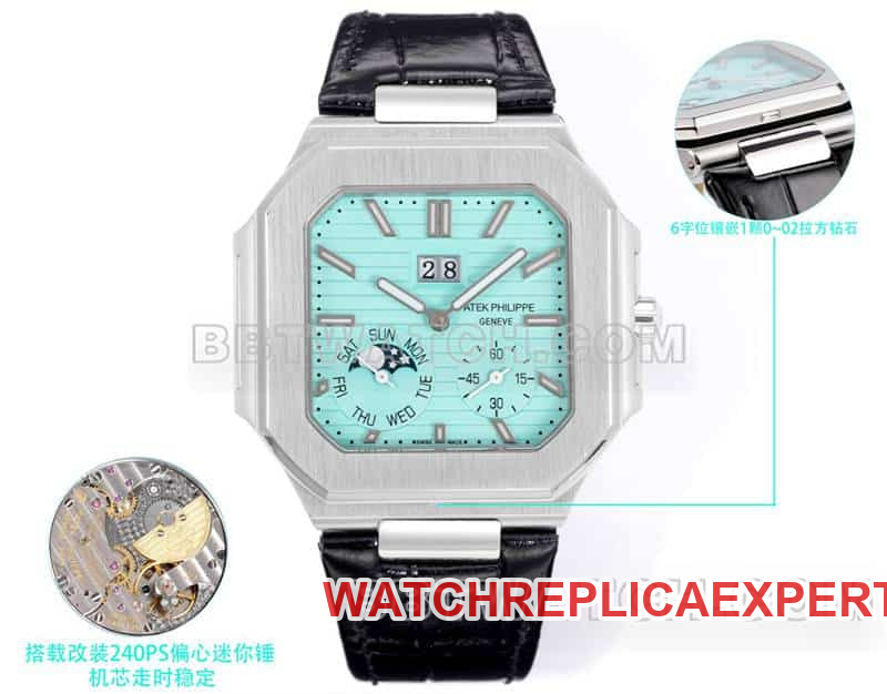 Patek Philippe CUBITUS 5822 3K Factory Tiffany Blue Dial Mechanical Replica Watch