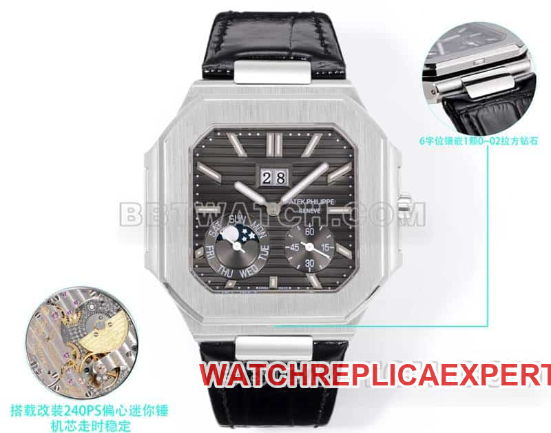 3K factory Patek Philippe CUBITUS 5822 dark gray dial top one-to-one super clone mechanical watch