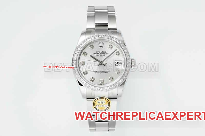 Rolex Datejust Super A Super Clone Silver-Gray Dial Diamond Bezel 31mm ARF Mechanical Three-Link 278384