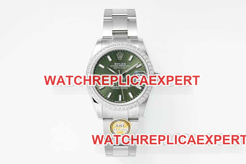 Rolex Datejust 31mm ARF 1:1 Super Clone Green Dial Diamond Bezel Mechanical Three-Link 278384