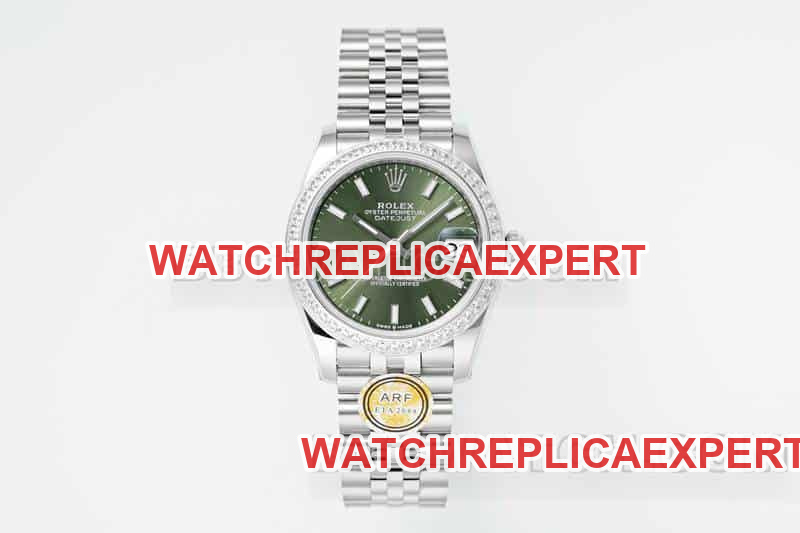 Rolex 31mm ARF Datejust Super Clone Green Dial Diamond Bezel Factory P0 Mechanical Five-Link 278384