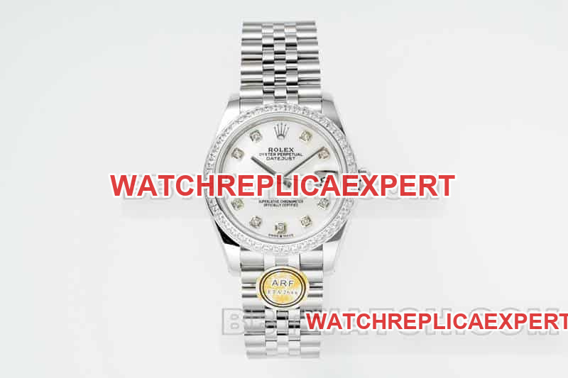Rolex Datejust 31mm top-tier 1:1 imitation white mother-of-pearl dial diamond bezel ARF mechanical five-link 278384