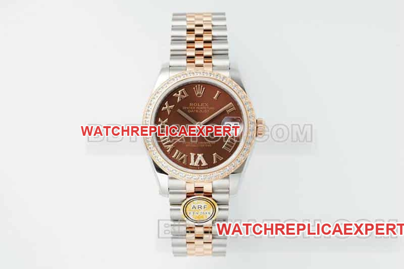 Rolex Datejust 31mm Brown Dial Diamond Bezel Mechanical Five-Link ARF 278381 Top Replica