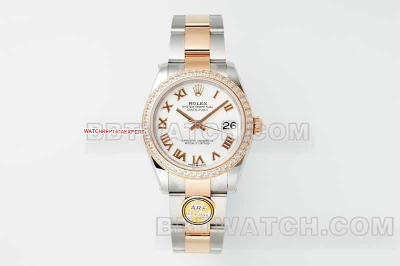 Rolex Datejust 31mm ARF 1:1 Super A super clone White Dial Diamond Bezel Mechanical Three-Link 278381