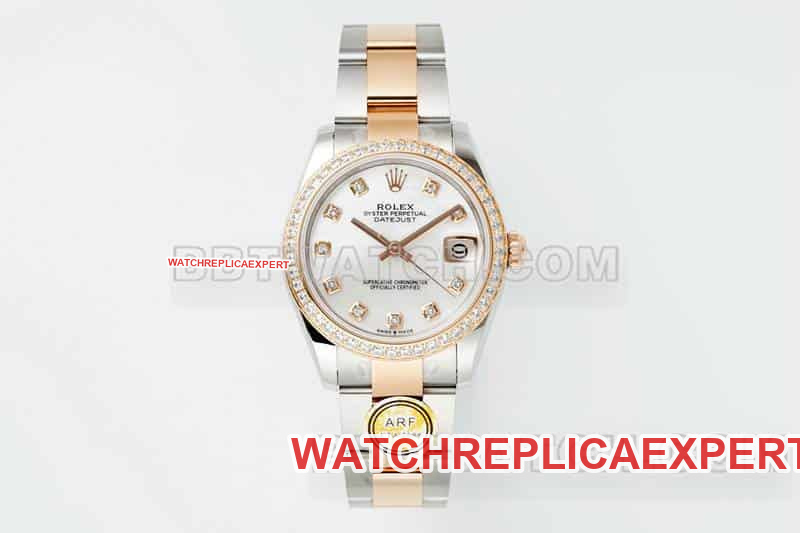 Rolex 31mm ARF Log 1:1 High-Quality Super Clone Watch with White Mother-of-Pearl Dial